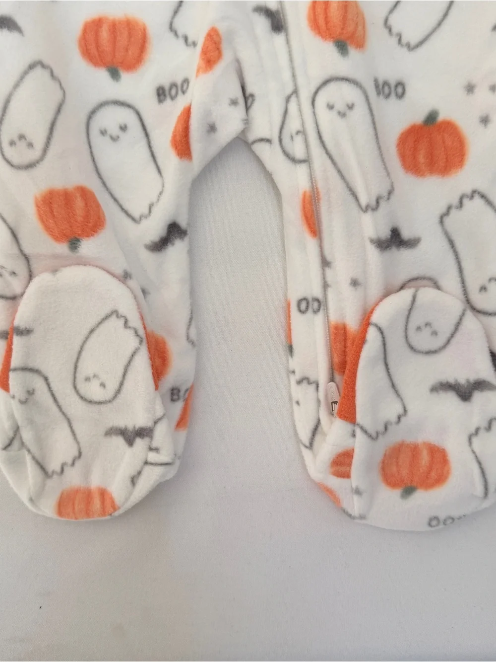 Carter's Halloween Fleece Footed Sleeper 9M Ghost Pumpkin Pajamas NWOT